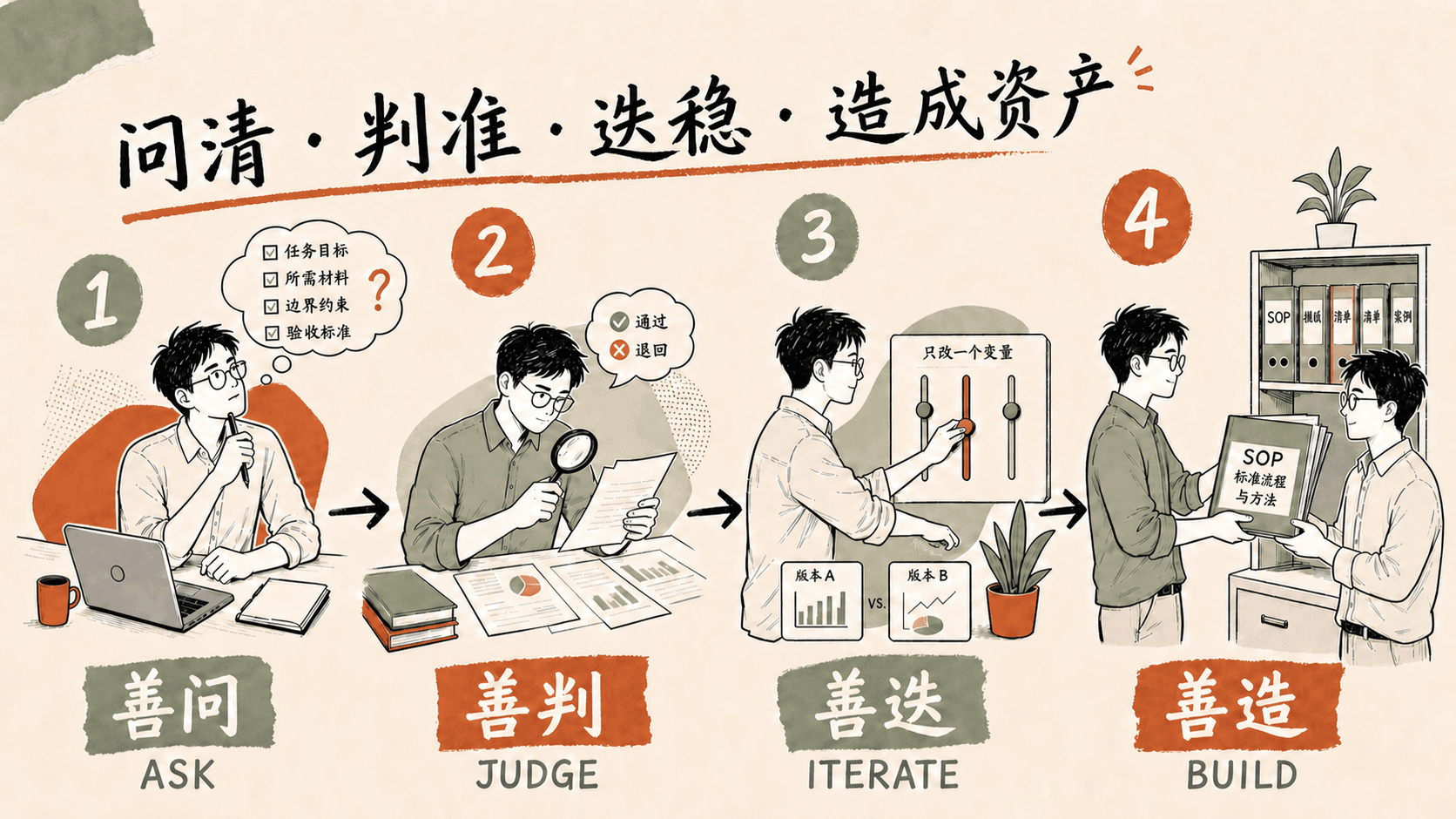 四个动作把杂乱输入整理为可交付结果